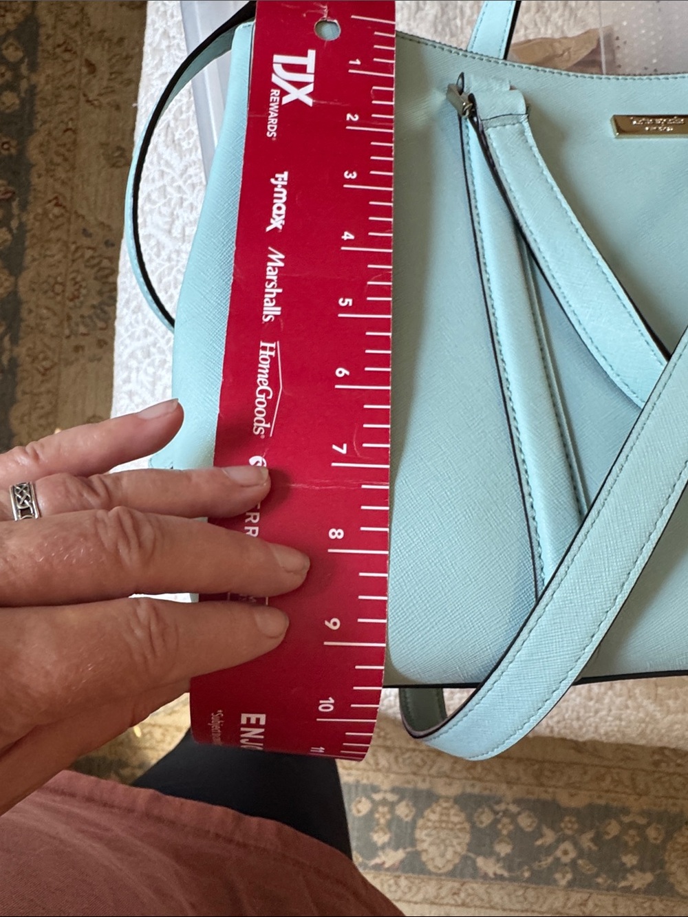 Like New! Kate Spade Crystal Blue saffiano leather satchel with detachable strap - Picture 12 of 13